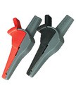 Large double insulated alligator clips with sharp teeth