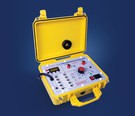 A precision calibrator designed to provide rapid high accuracy calibration of portable appliance testers and insulation/continuity testers. 
The 5080 has calibration functions for earth bond, insulation, leakage, touch leakage, and load test.  