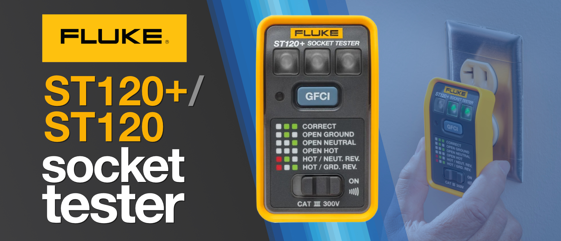 All new Fluke Socket Tester ST120+ and ST120